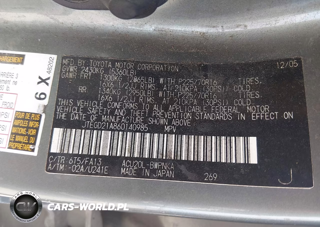 2006 Toyota Highlander VIN:JTEGD21A860140985 - 9
