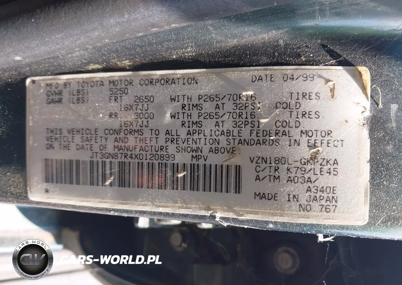 1999 Toyota 4Runner Limited V6 VIN:JT3GN87R4X0120899 - 9