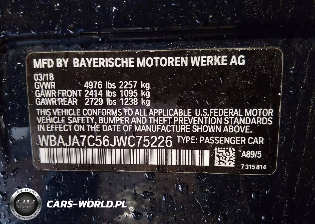 2018 BMW 530I xDrive VIN:WBAJA7C56JWC75226 - 9