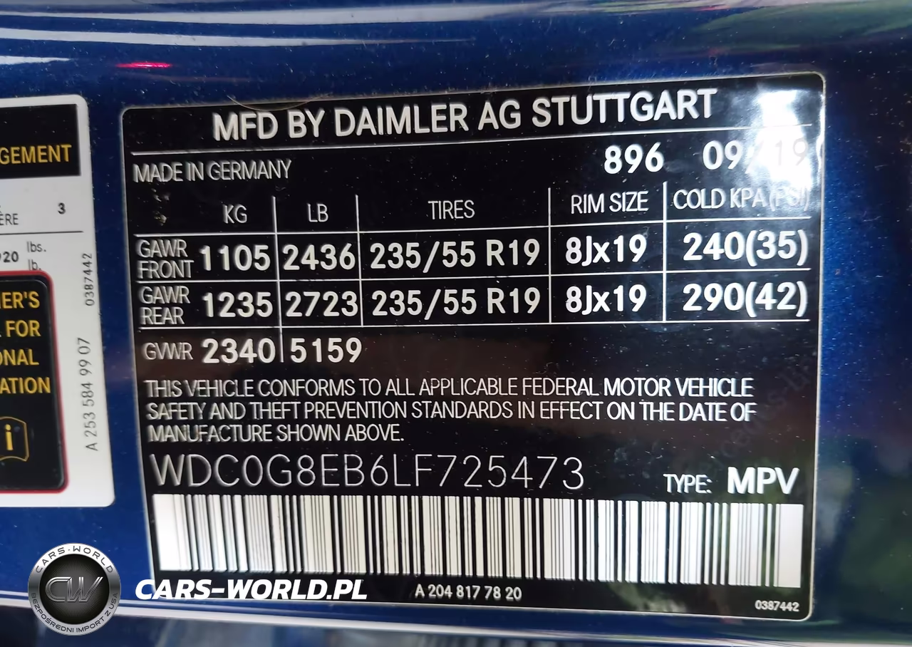 2020 Mercedes-Benz Glc 300 4Matic VIN:WDC0G8EB6LF725473 - 9