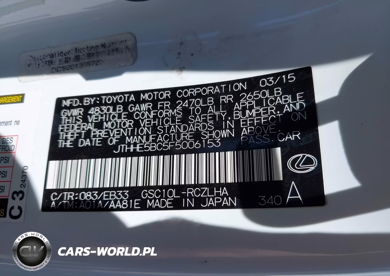 2015 Lexus Rc 350 VIN:JTHHE5BC5F5006153 - 9