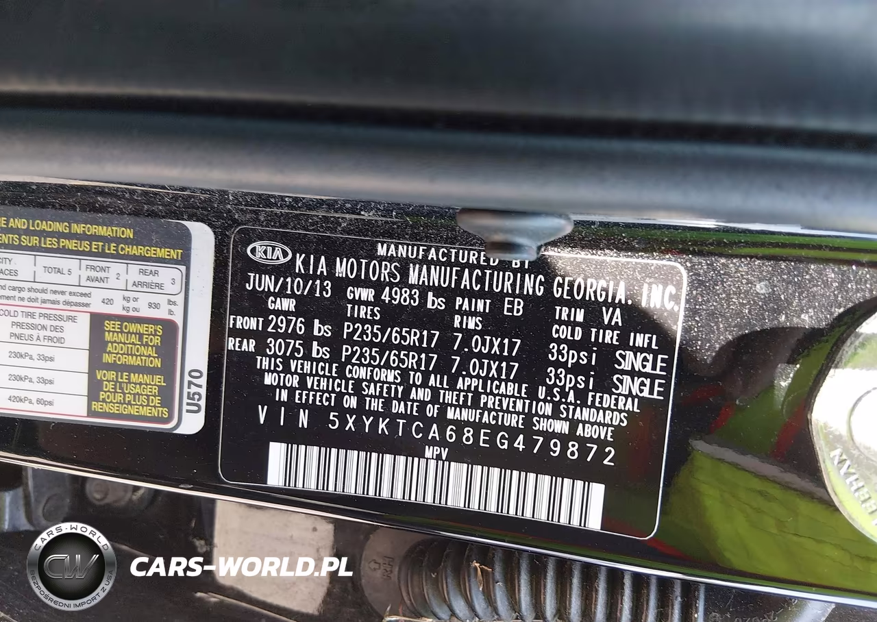 2014 Kia Sorento Lx VIN:5XYKTCA68EG479872 - 9