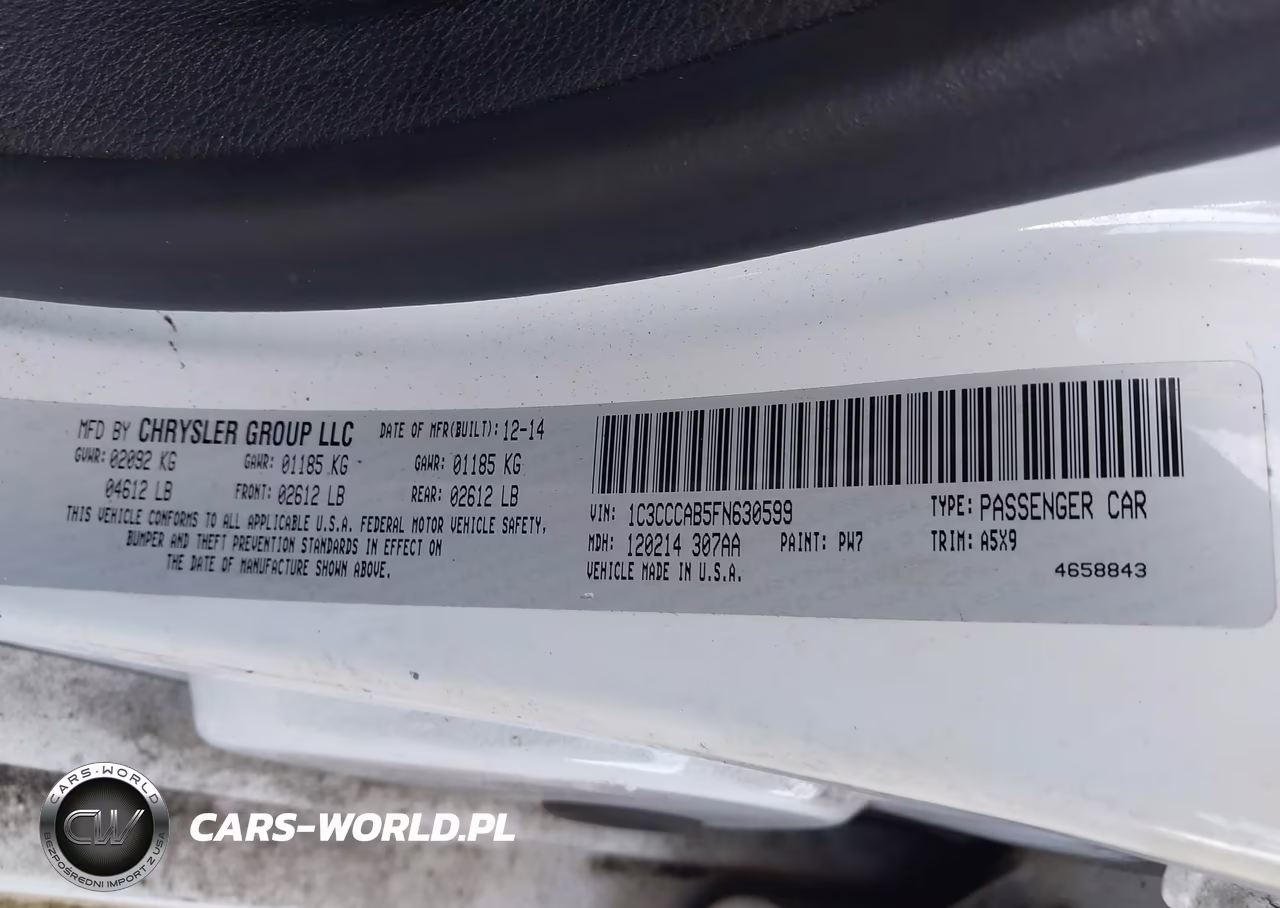 2015 Chrysler 200 Limited VIN:1C3CCCAB5FN630599 - 9