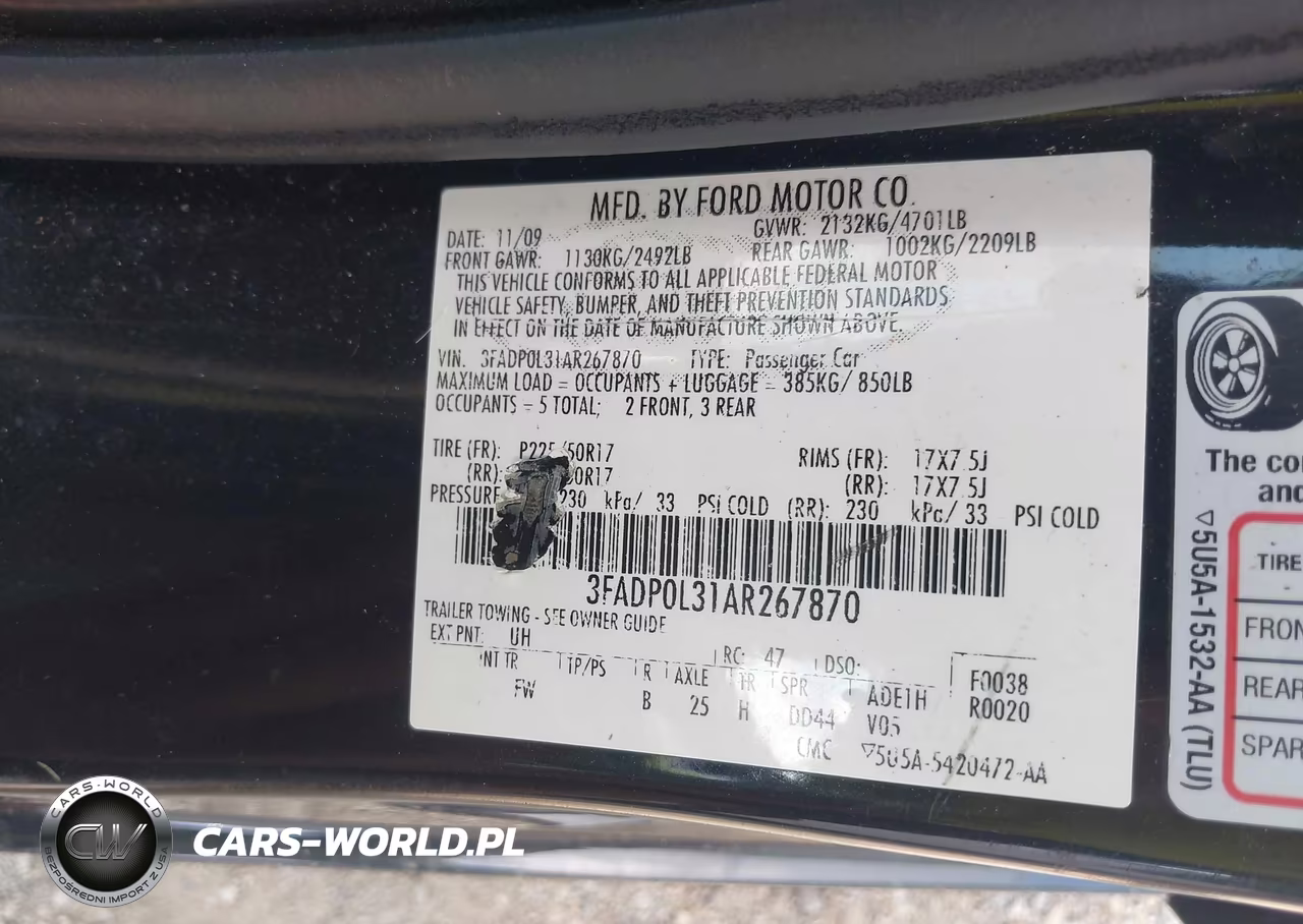 2010 Ford Fusion Hybrid VIN:3FADP0L31AR267870 - 9