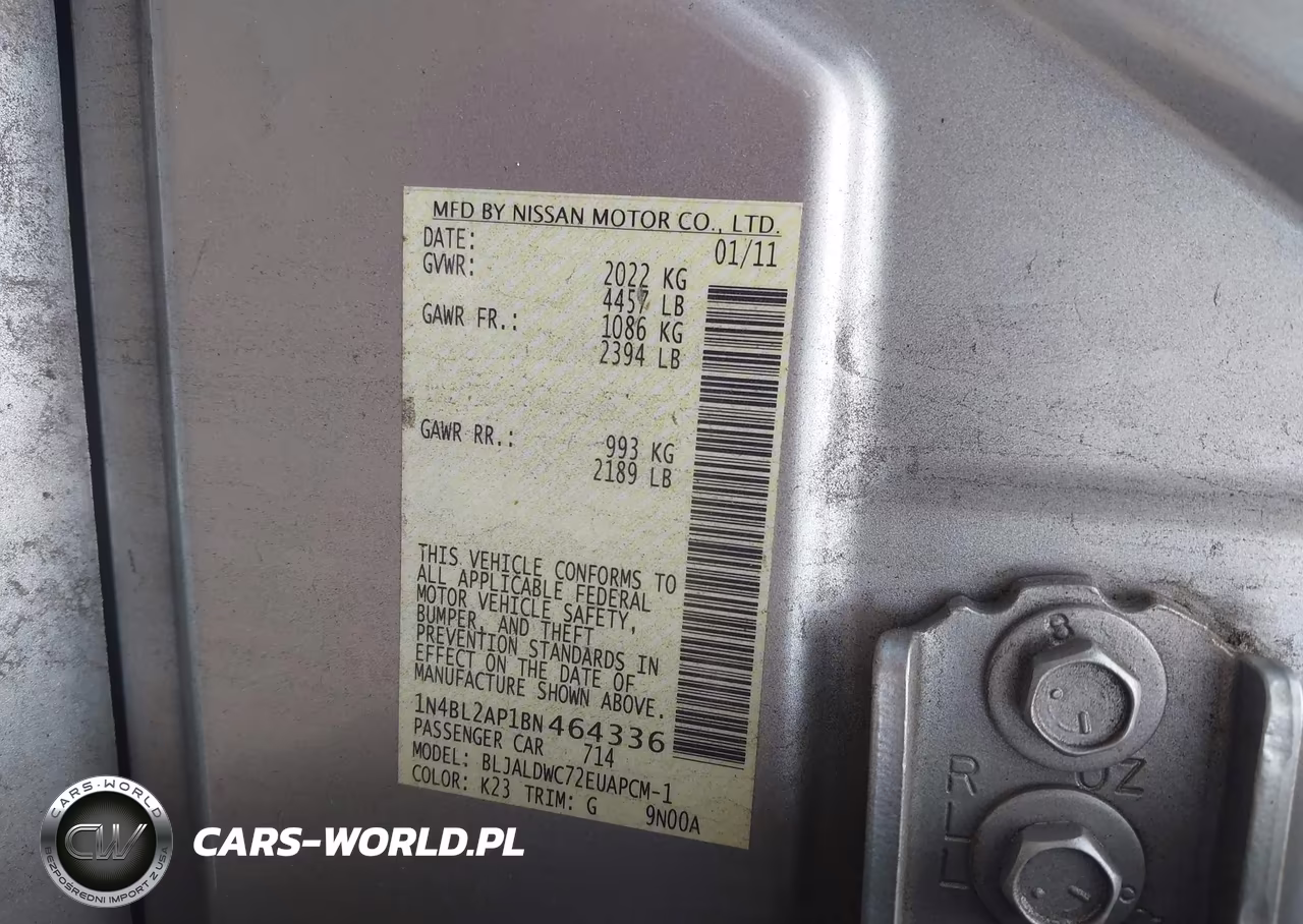 2011 Nissan Altima 3.5 Sr VIN:1N4BL2AP1BN464336 - 9