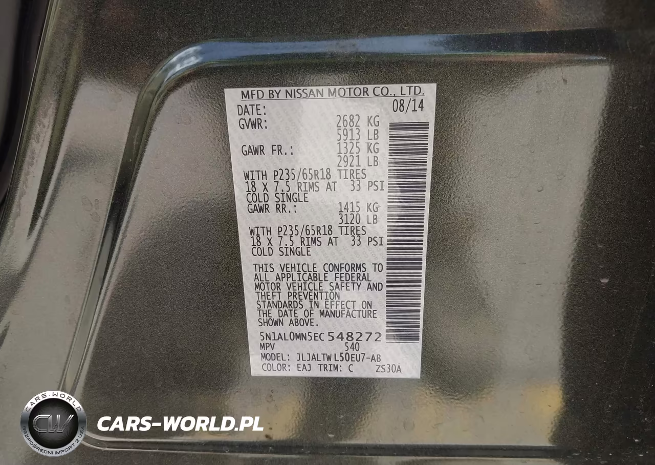 2014 Infiniti Qx60 VIN:5N1AL0MN5EC548272 - 9