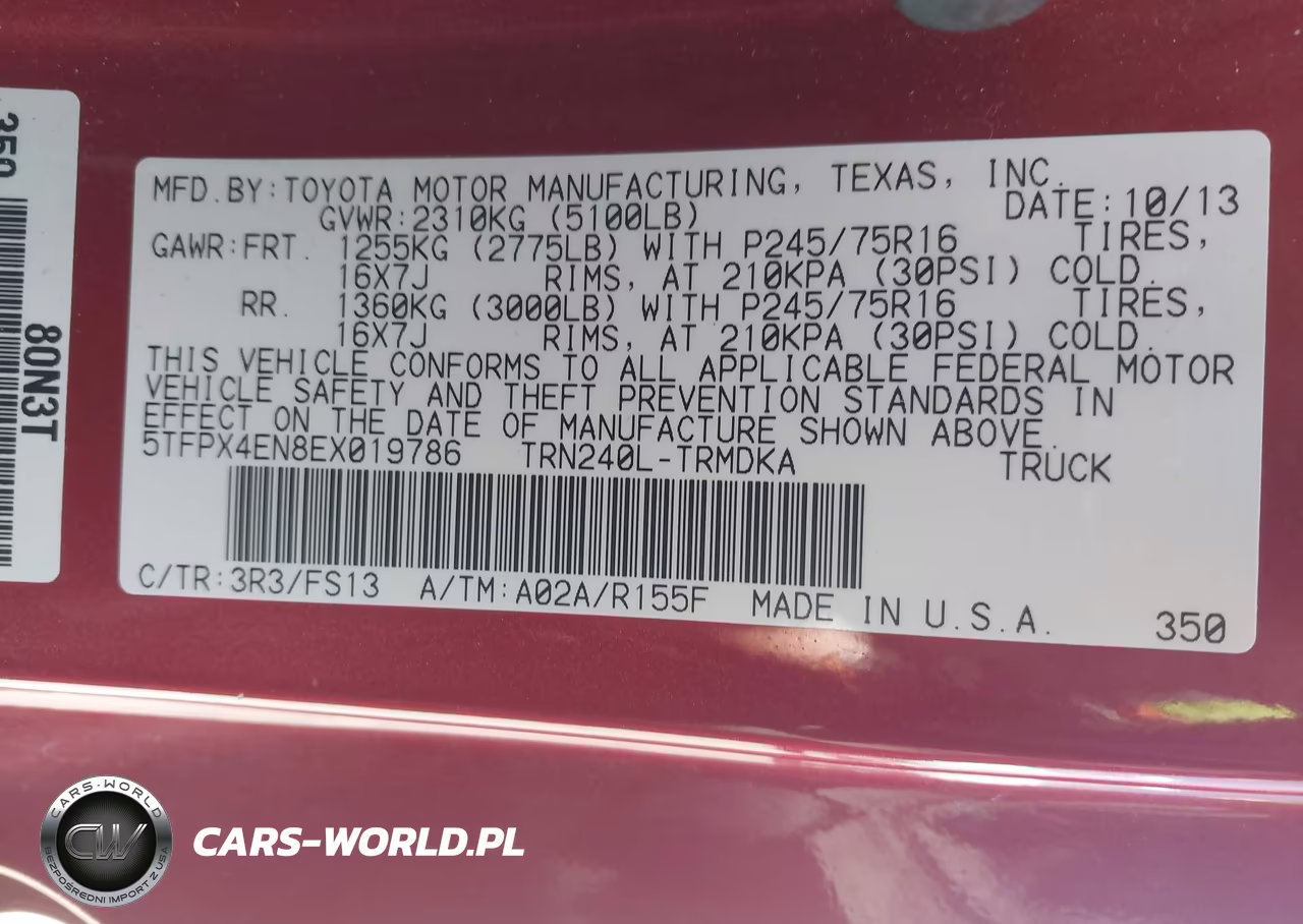 2014 Toyota Tacoma VIN:5TFPX4EN8EX019786 - 9