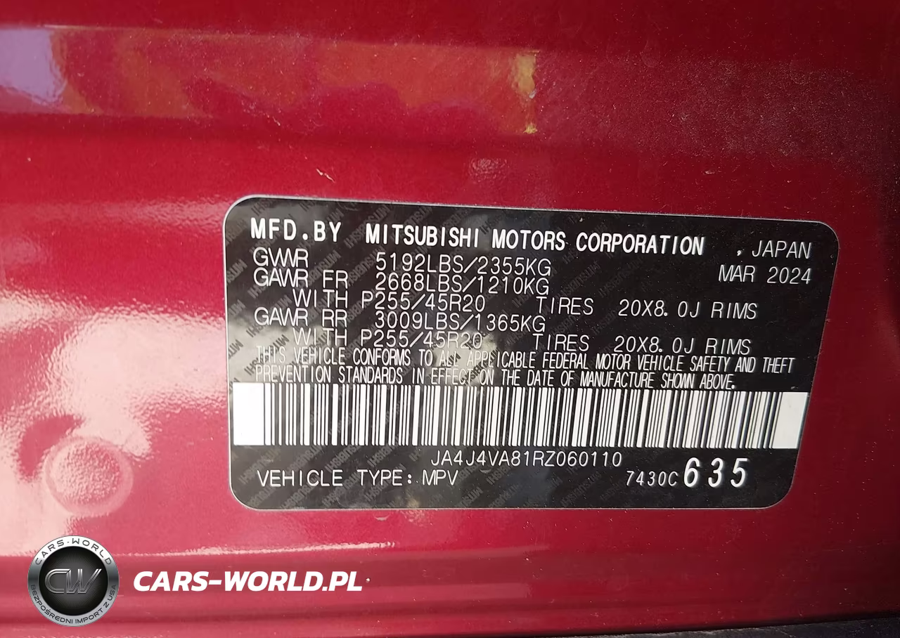 2024 Mitsubishi Outlander Se 2.5 S-Awc-Se Black Edition S-Awc-Se Black Edition W-Pano Roof S-Awc-Se Ralliart S-Awc VIN:JA4J4VA81RZ060110 - 9