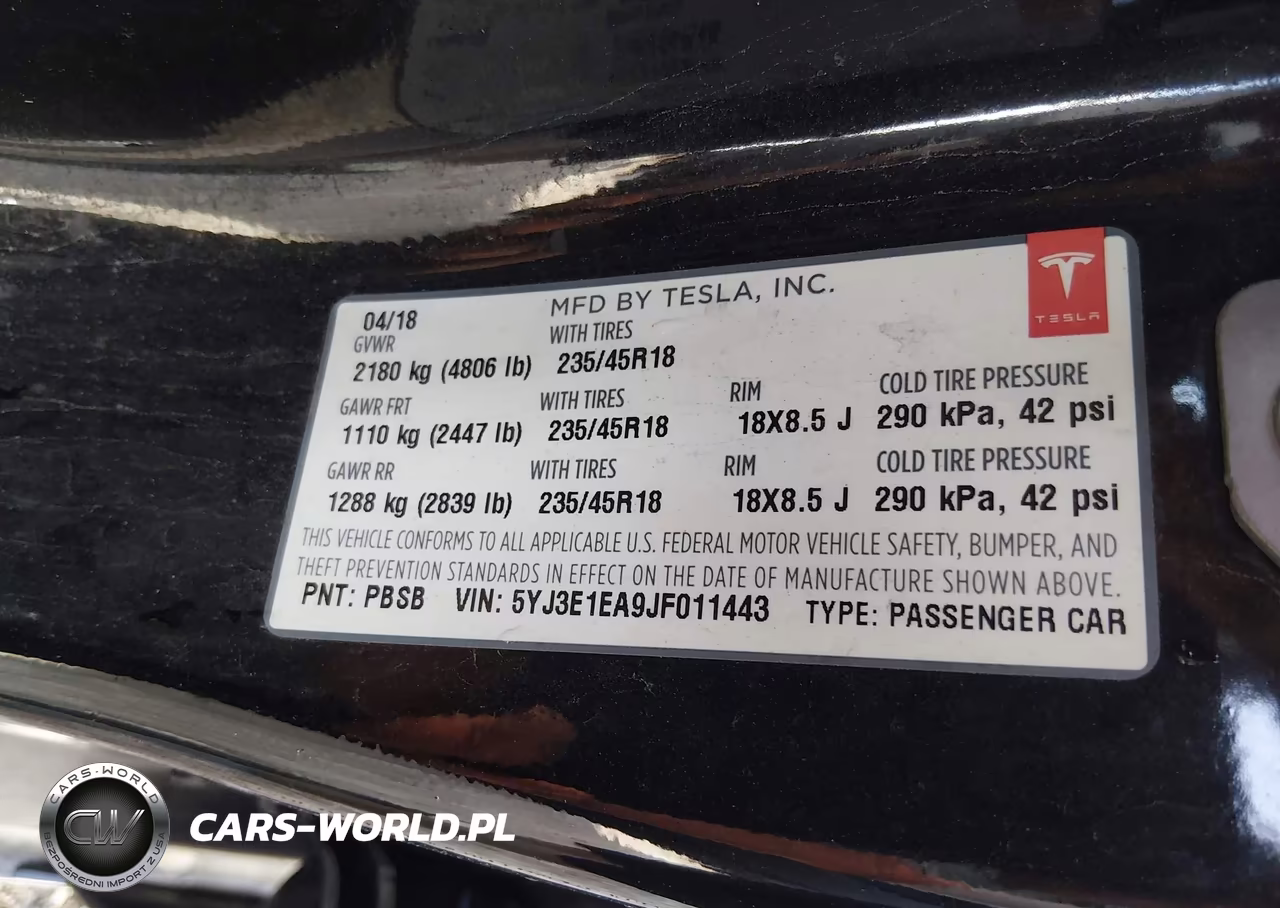 2018 Tesla Model 3 Long Range-Mid Range VIN:5YJ3E1EA9JF011443 - 9