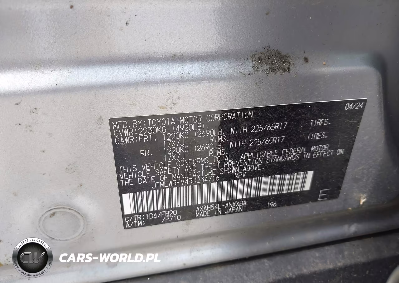 2024 Toyota Rav4 Hybrid Le VIN:JTMLWRFV4RD234716 - 9
