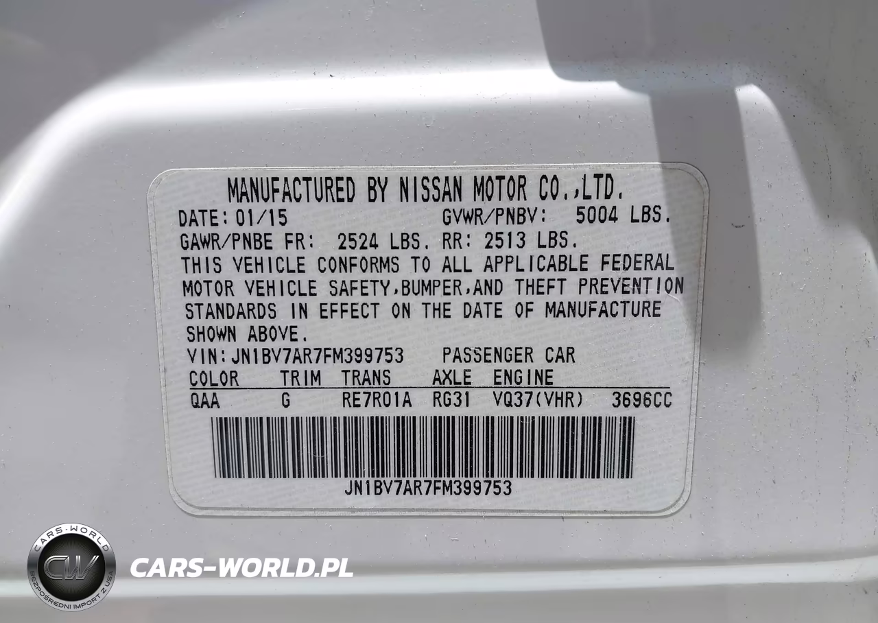 2015 Infiniti Q50 VIN:JN1BV7AR7FM399753 - 9