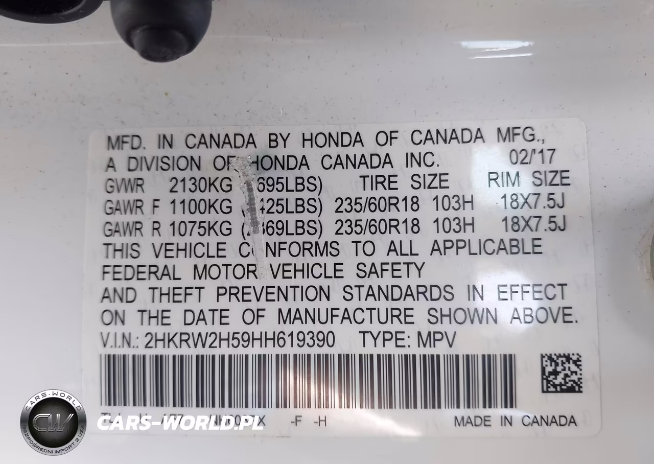 2017 Honda Cr-V Ex VIN:2HKRW2H59HH619390 - 9