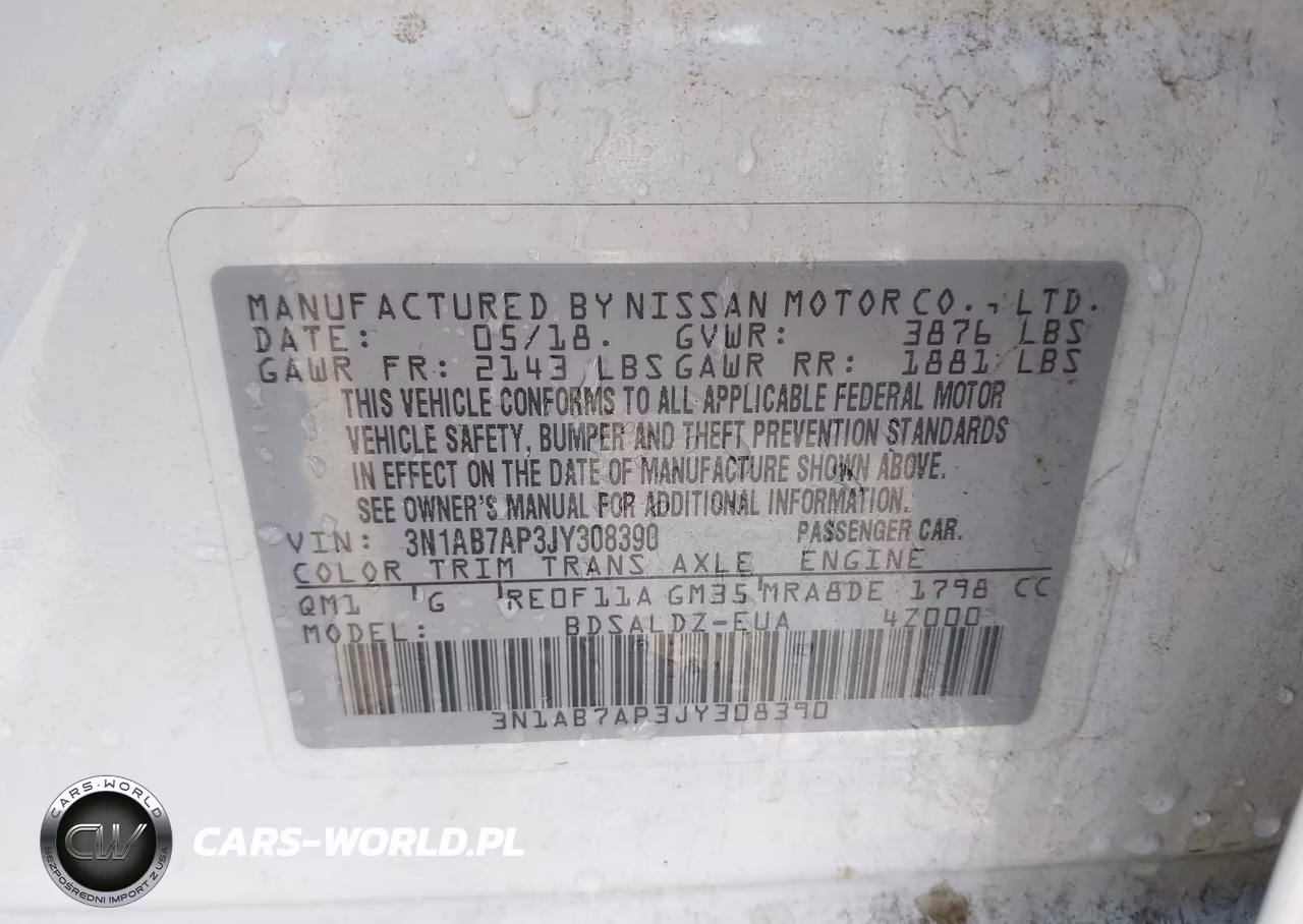 2018 Nissan Sentra Sv VIN:3N1AB7AP3JY308390 - 8