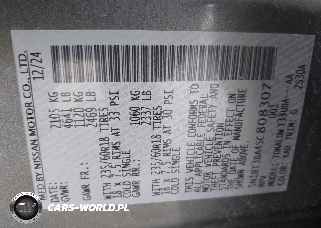 2025 Nissan Rogue Sv Fwd VIN:5N1BT3BA4SC808307 - 9