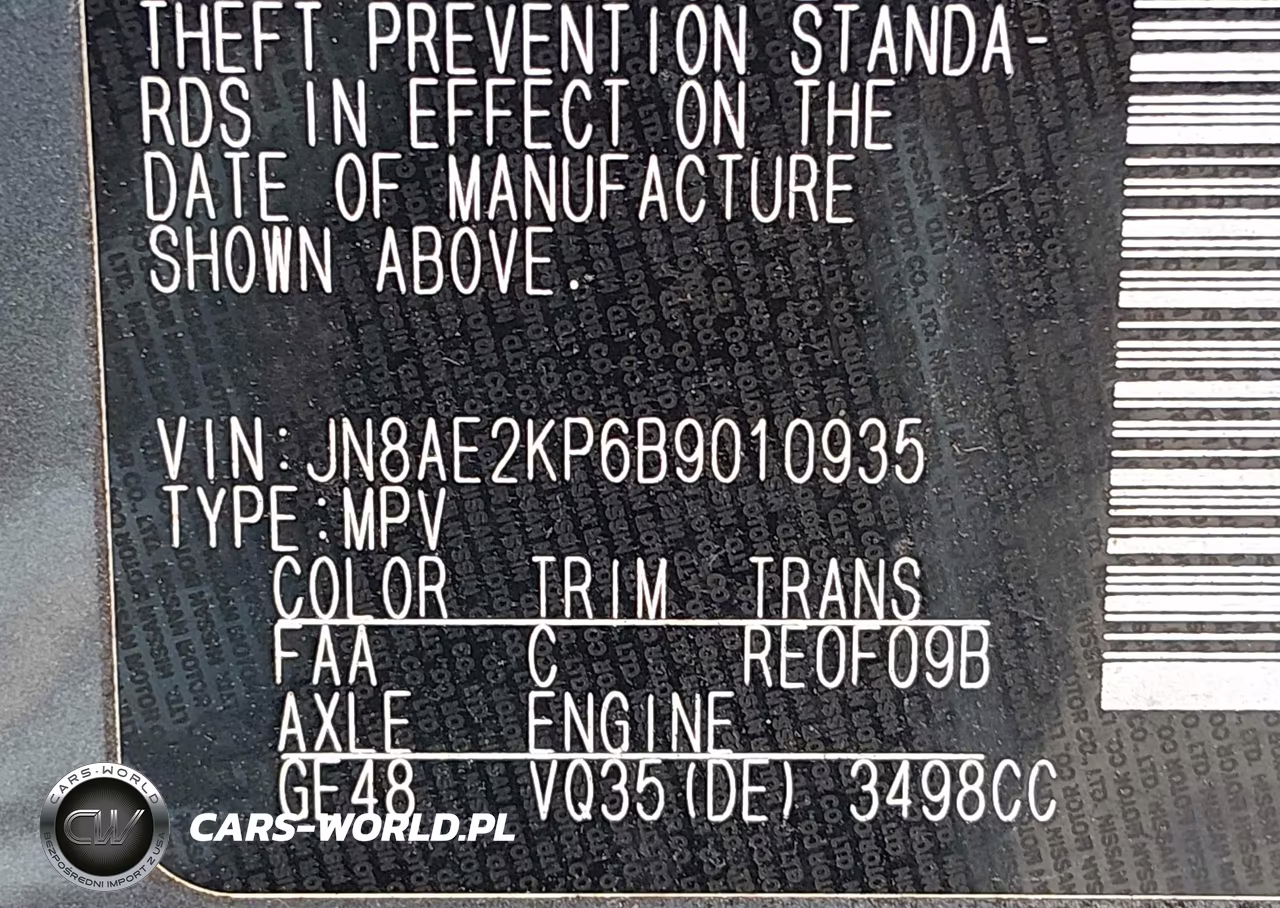 2011 Nissan Quest Sl VIN:JN8AE2KP6B9010935 - 9