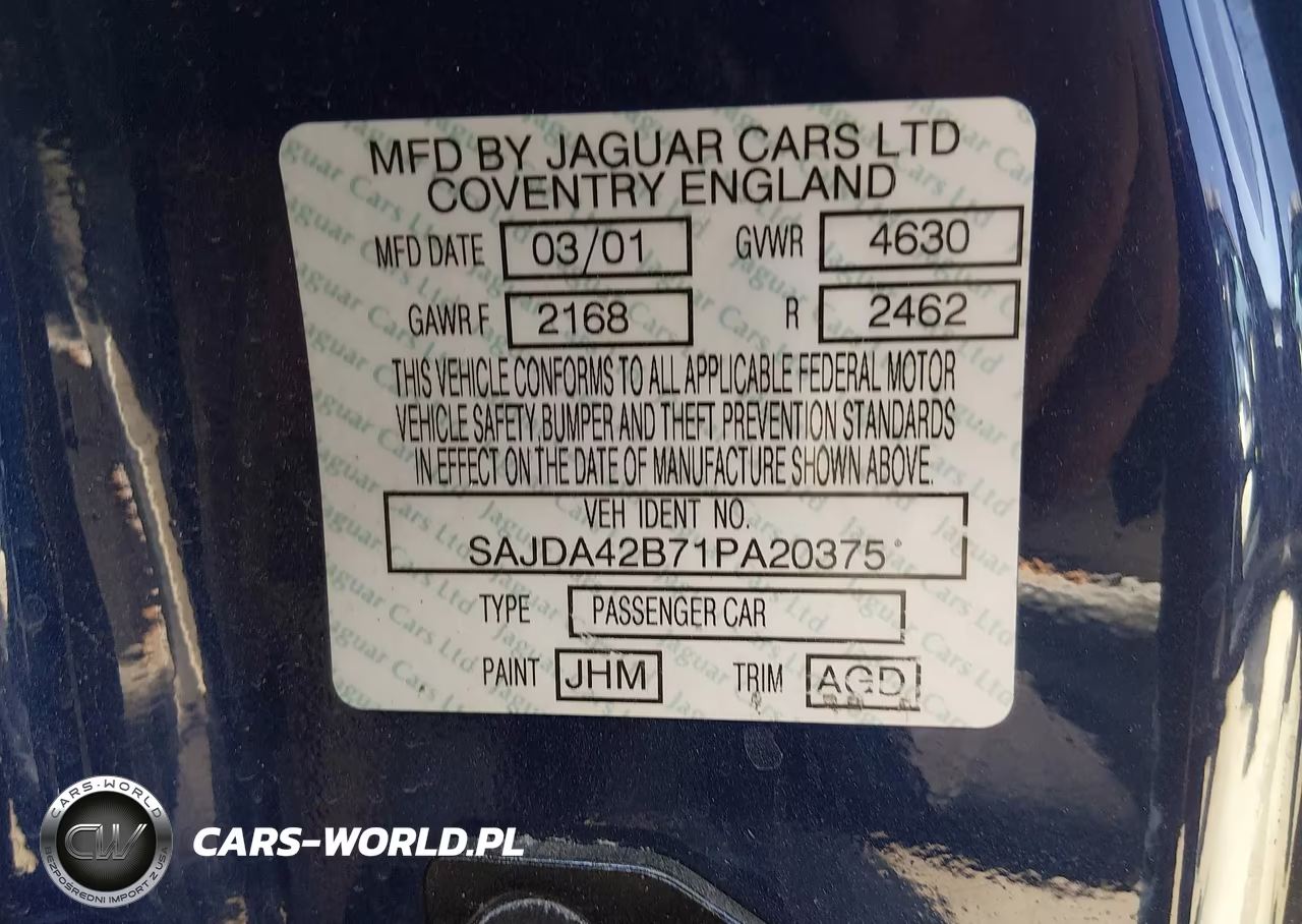 2001 Jaguar Xkr VIN:SAJDA42B71PA20375 - 9