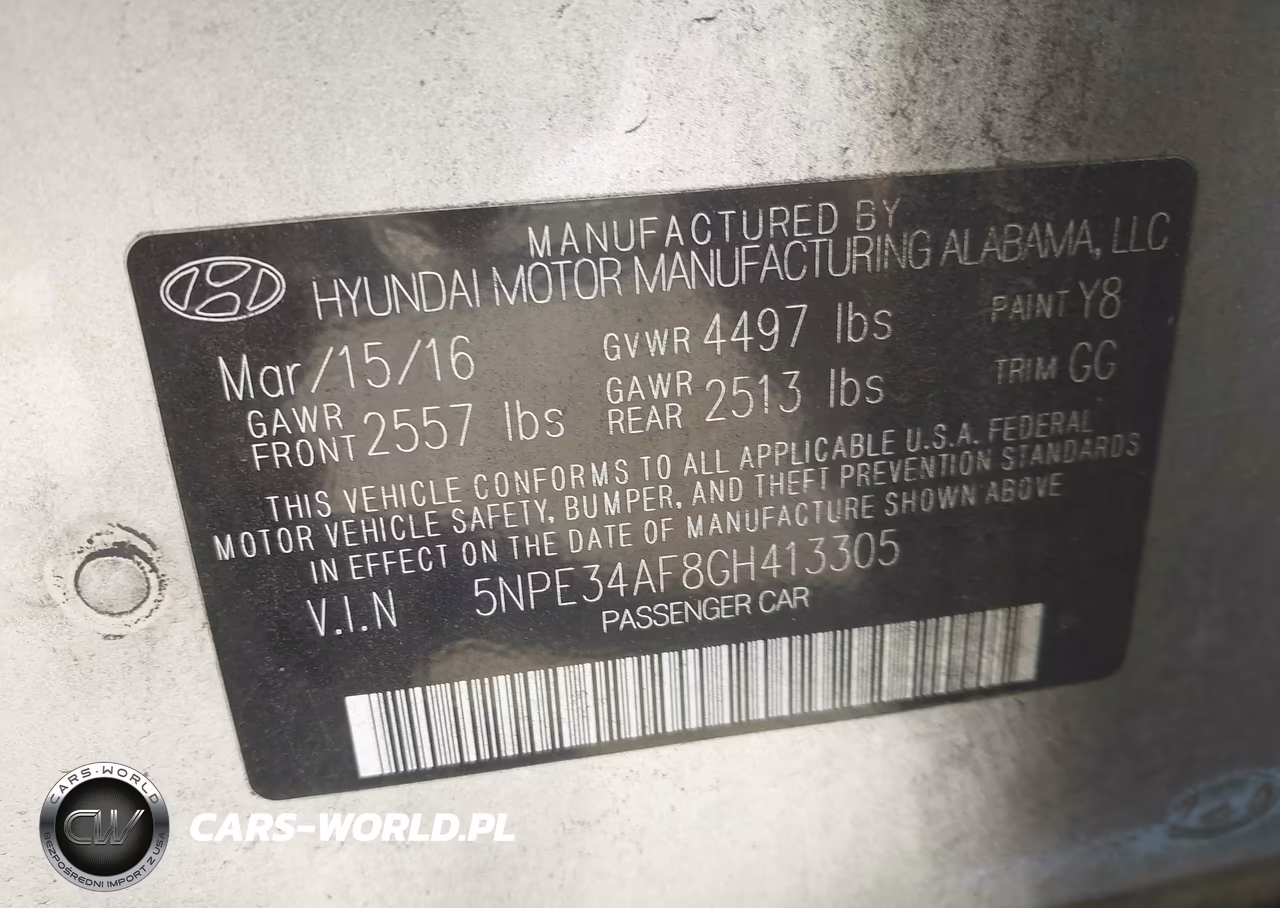 2016 Hyundai Sonata Sport VIN:5NPE34AF8GH413305 - 9
