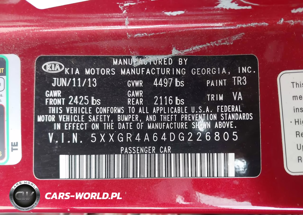 2013 Kia Optima Sx VIN:5XXGR4A64DG226805 - 9