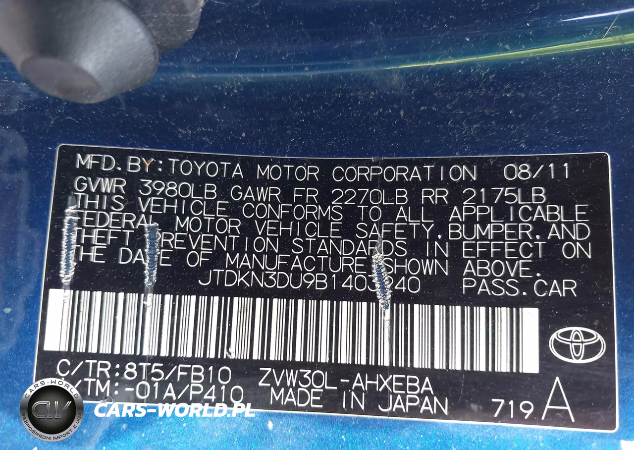 2011 Toyota Prius Two VIN:JTDKN3DU9B1403240 - 9