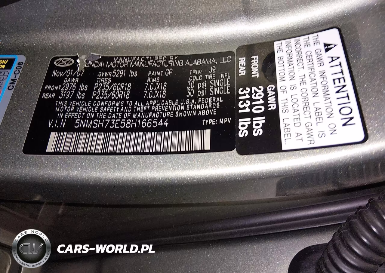 2008 Hyundai Santa Fe Limited-Se VIN:5NMSH73E58H166544 - 9