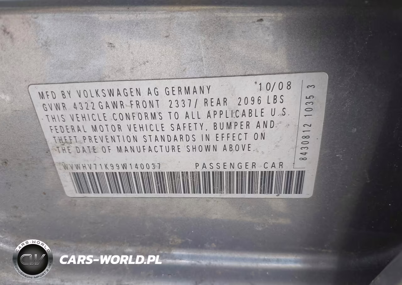 2009 Volkswagen Gti 4-Door VIN:WVWHV71K99W140037 - 9