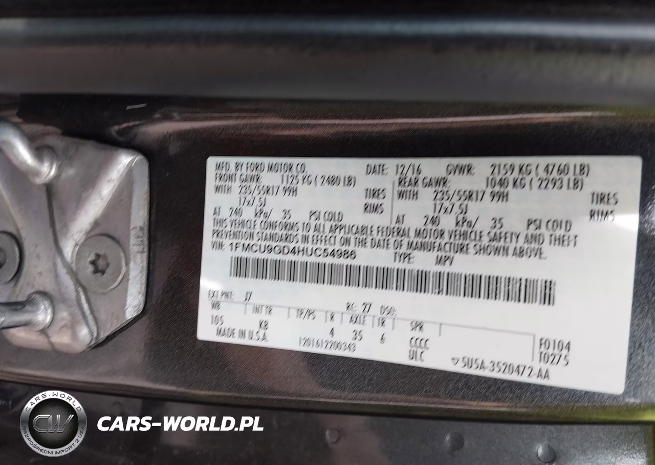 2017 Ford Escape Se VIN:1FMCU9GD4HUC54986 - 9