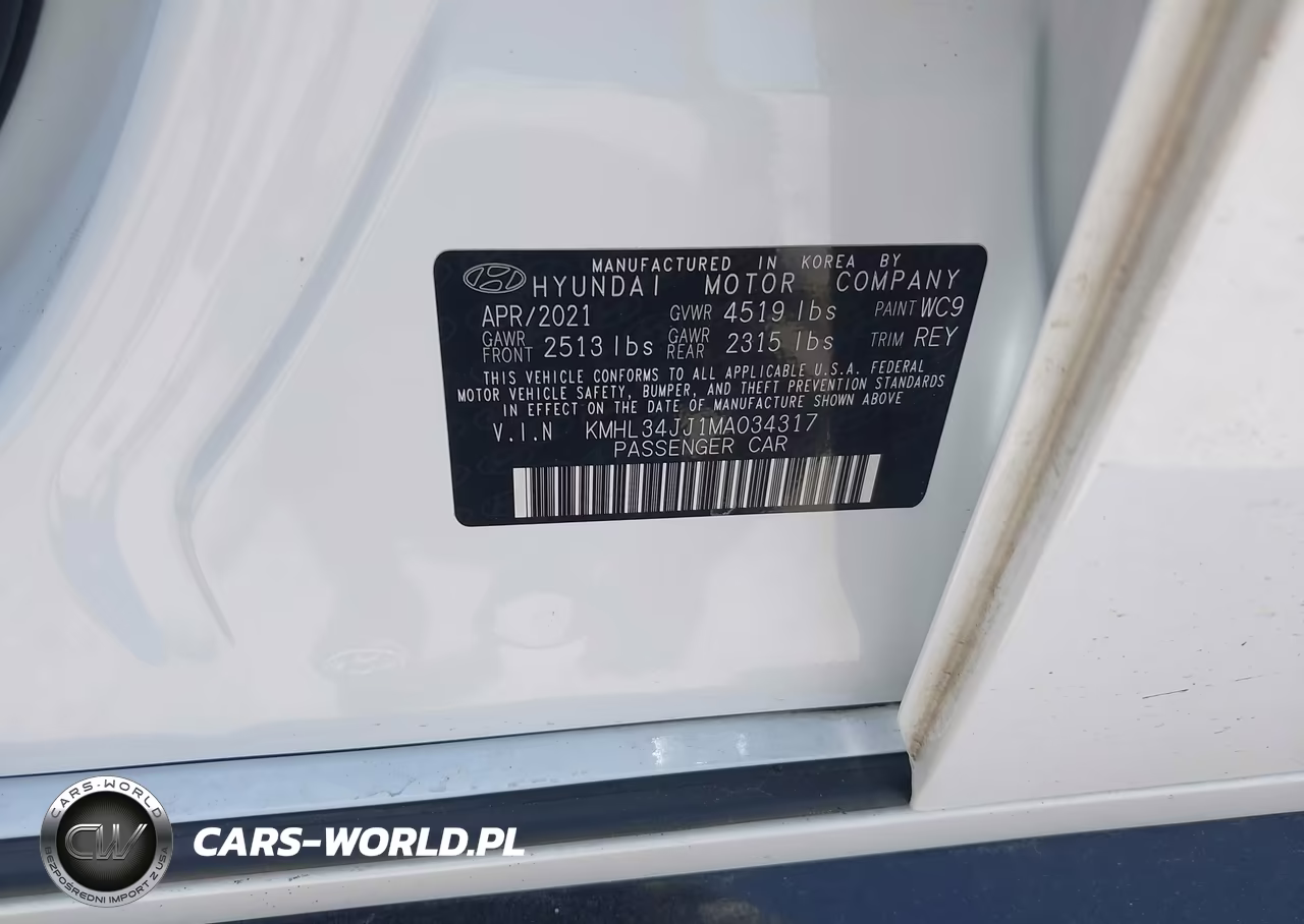 2021 Hyundai Sonata Sel VIN:KMHL34JJ1MA034317 - 9