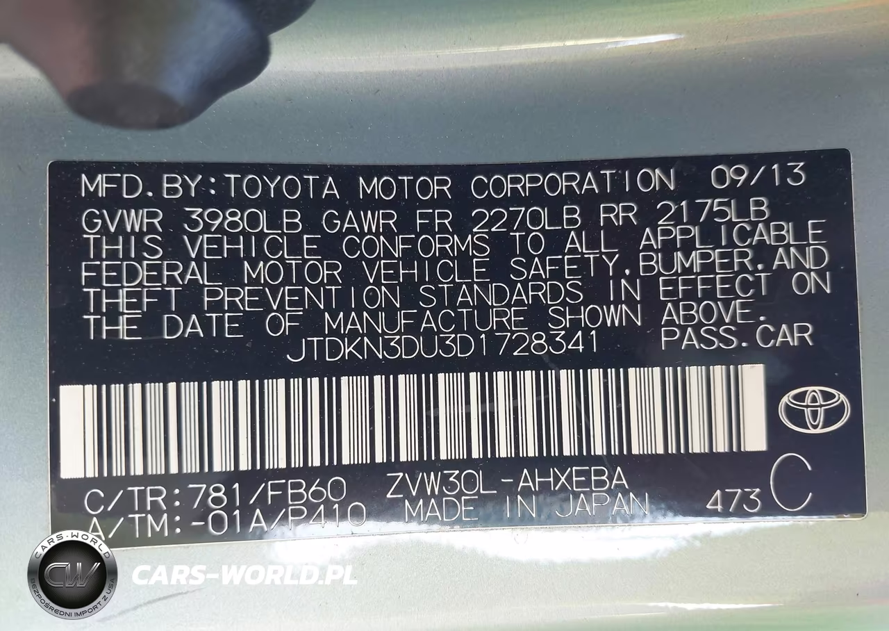 2013 Toyota Prius Three VIN:JTDKN3DU3D1728341 - 9