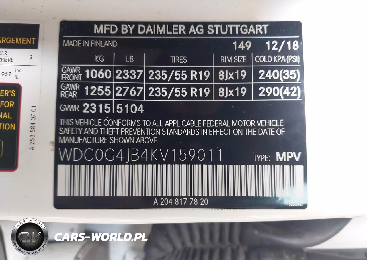 2019 Mercedes-Benz Glc 300 VIN:WDC0G4JB4KV159011 - 9