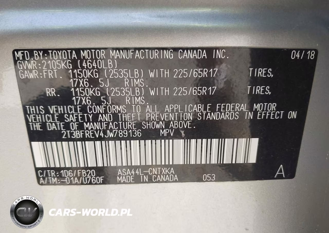 2018 Toyota Rav4 Le VIN:2T3BFREV4JW789136 - 9