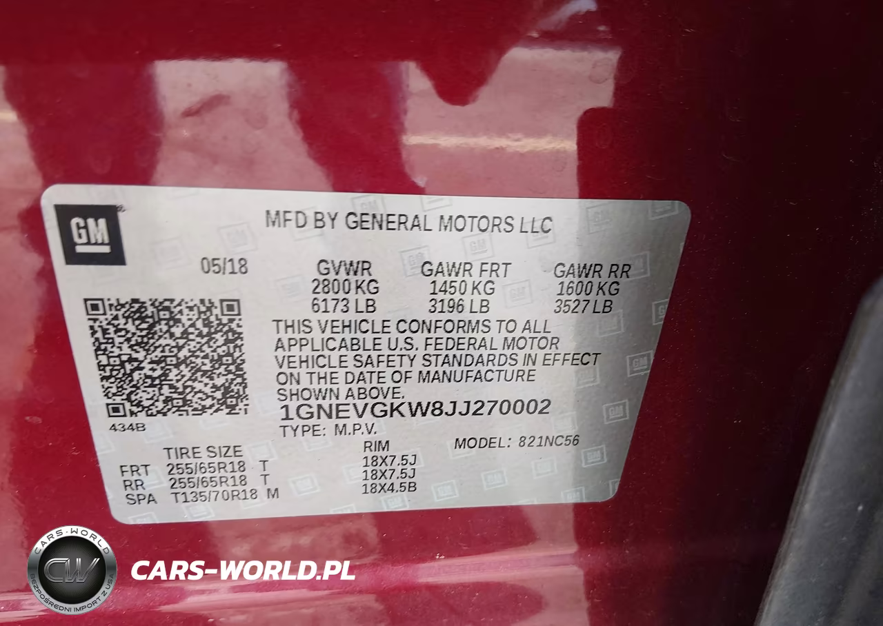 2018 Chevrolet Traverse Lt Cloth VIN:1GNEVGKW8JJ270002 - 9