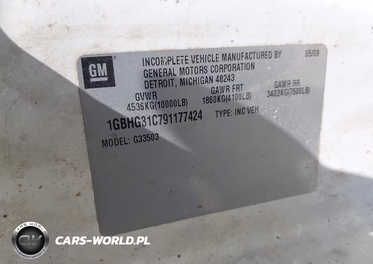 2009 Chevrolet Express Cutaway Work Van VIN:1GBHG31C791177424 - 9