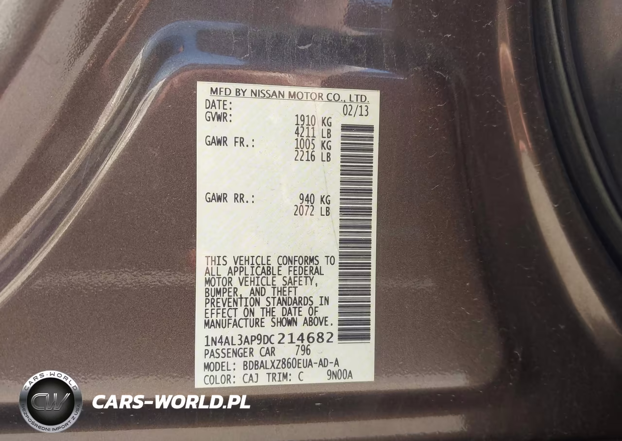 2013 Nissan Altima 2.5 Sl VIN:1N4AL3AP9DC214682 - 9