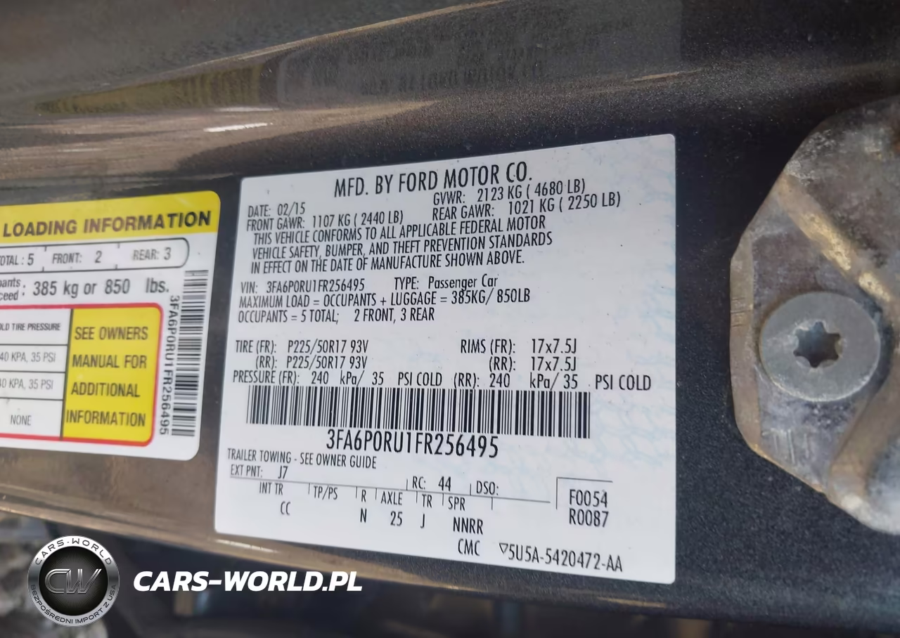2015 Ford Fusion Hybrid Titanium VIN:3FA6P0RU1FR256495 - 9