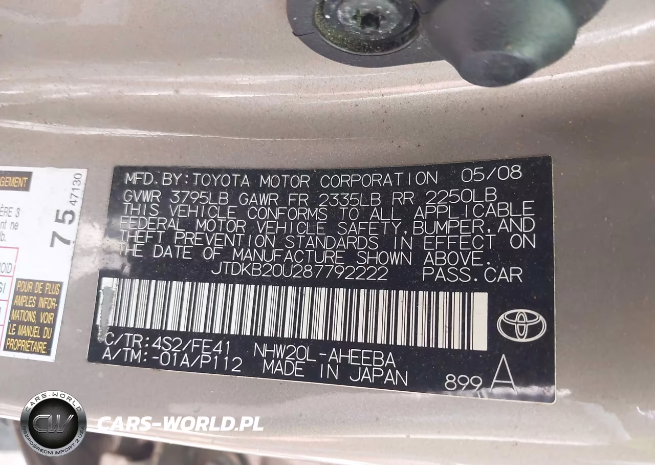 2008 Toyota Prius VIN:JTDKB20U287792222 - 9