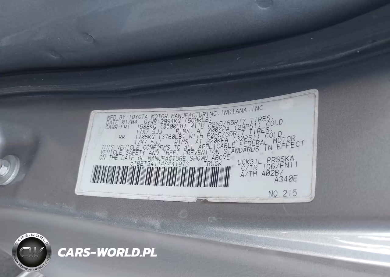 2004 Toyota Tundra Sr5 V8 VIN:5TBET34114S441973 - 9