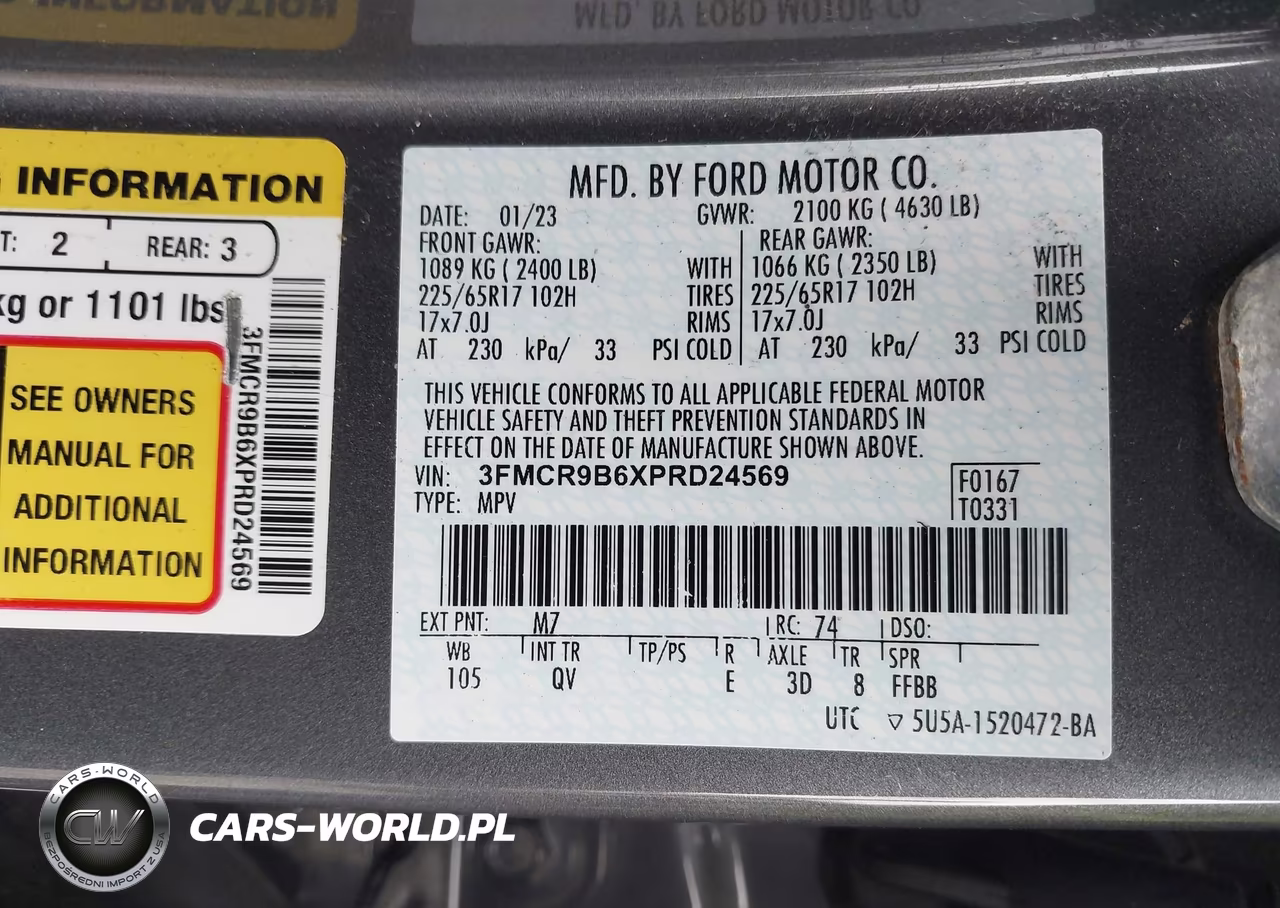 2023 Ford Bronco Sport Big Bend VIN:3FMCR9B6XPRD24569 - 9