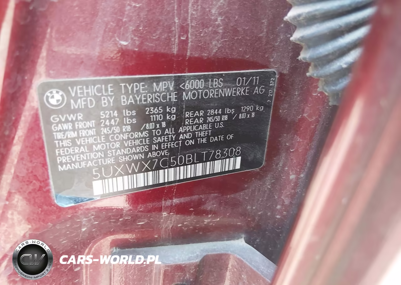 2011 BMW X3 xDrive35I VIN:5UXWX7C50BLT78308 - 9