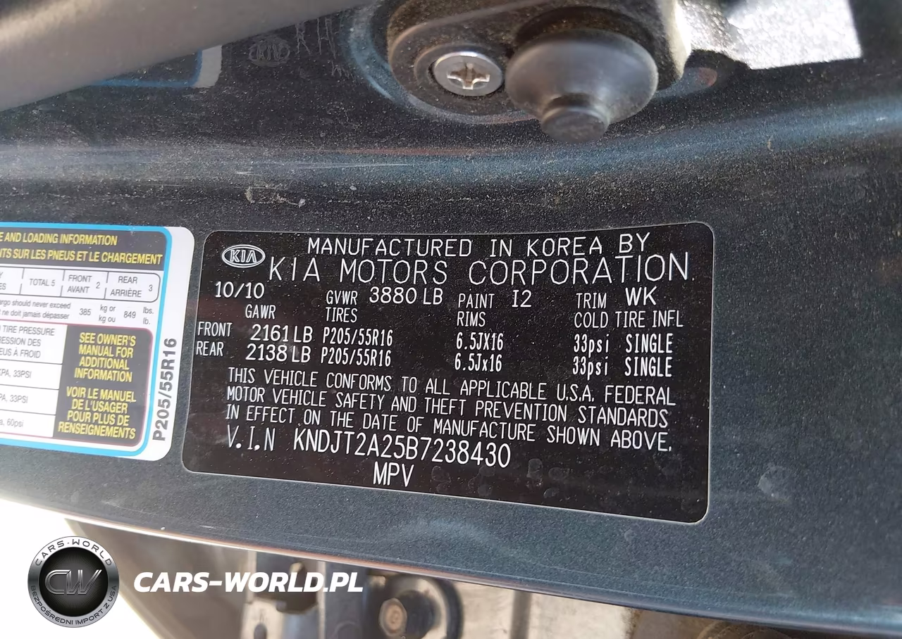 2011 Kia Soul + VIN:KNDJT2A25B7238430 - 9