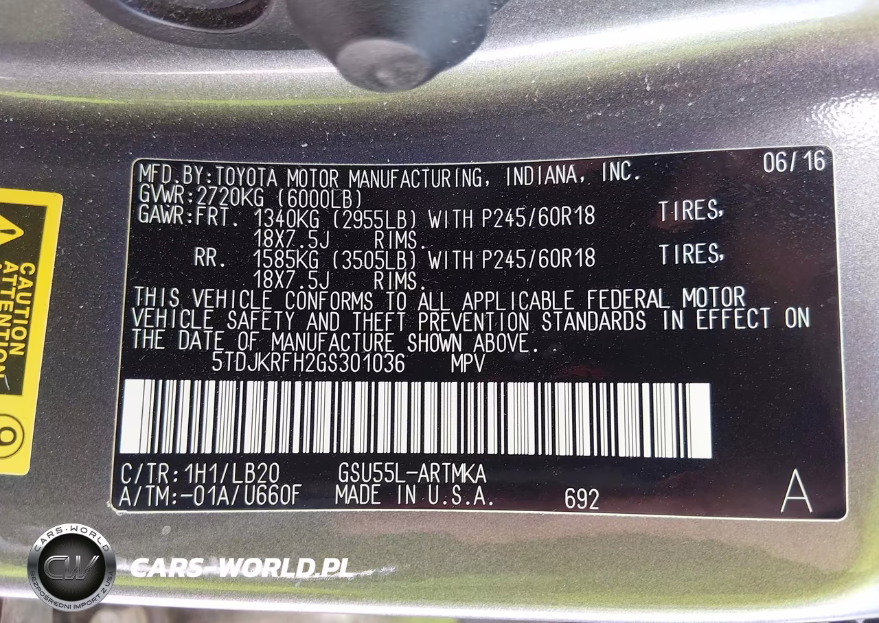 2016 Toyota Highlander Xle V6 VIN:5TDJKRFH2GS301036 - 9