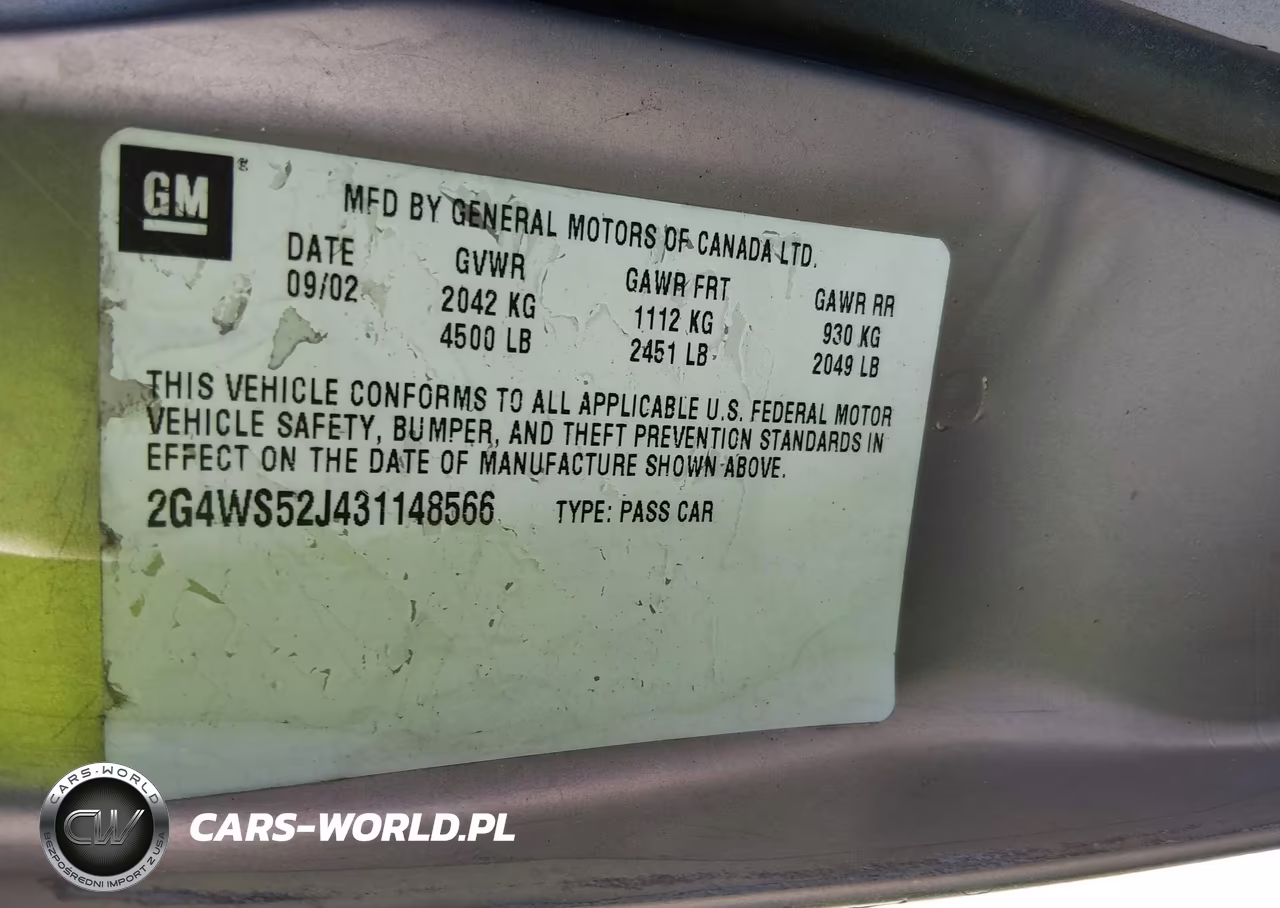 2003 Buick Century Custom VIN:2G4WS52J431148566 - 9