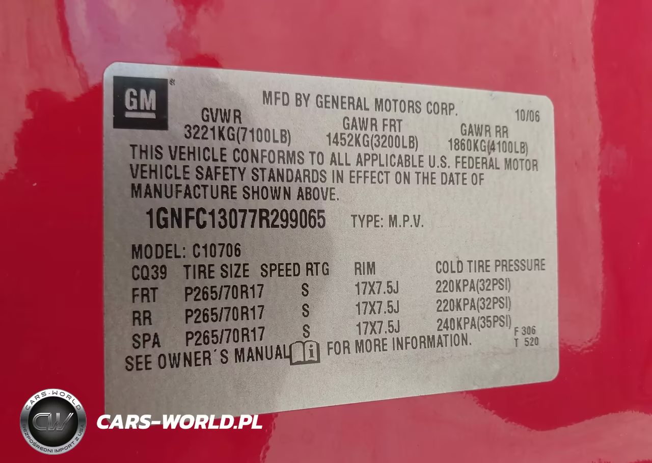 2007 Chevrolet Tahoe Lt VIN:1GNFC13077R299065 - 9