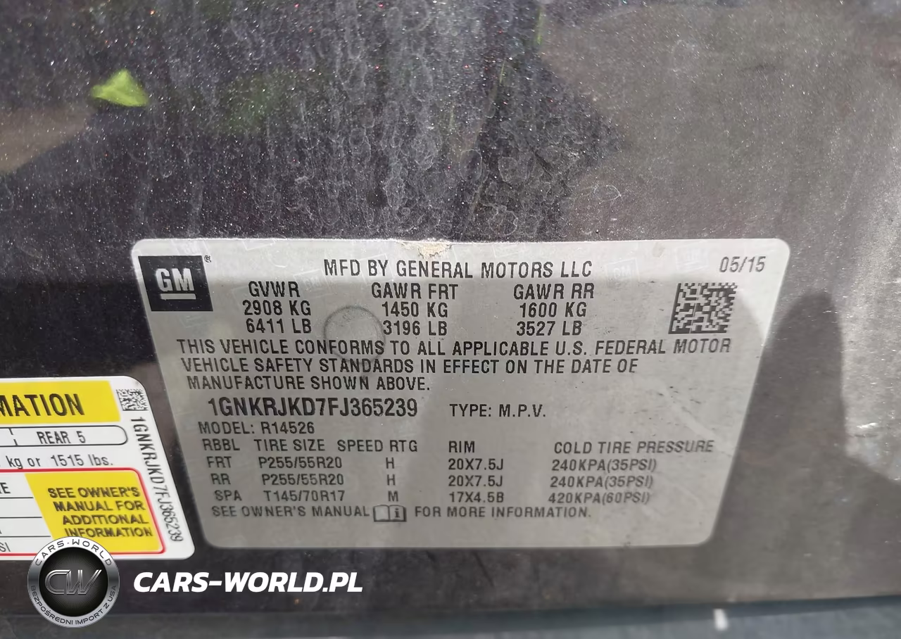 2015 Chevrolet Traverse Ltz VIN:1GNKRJKD7FJ365239 - 9