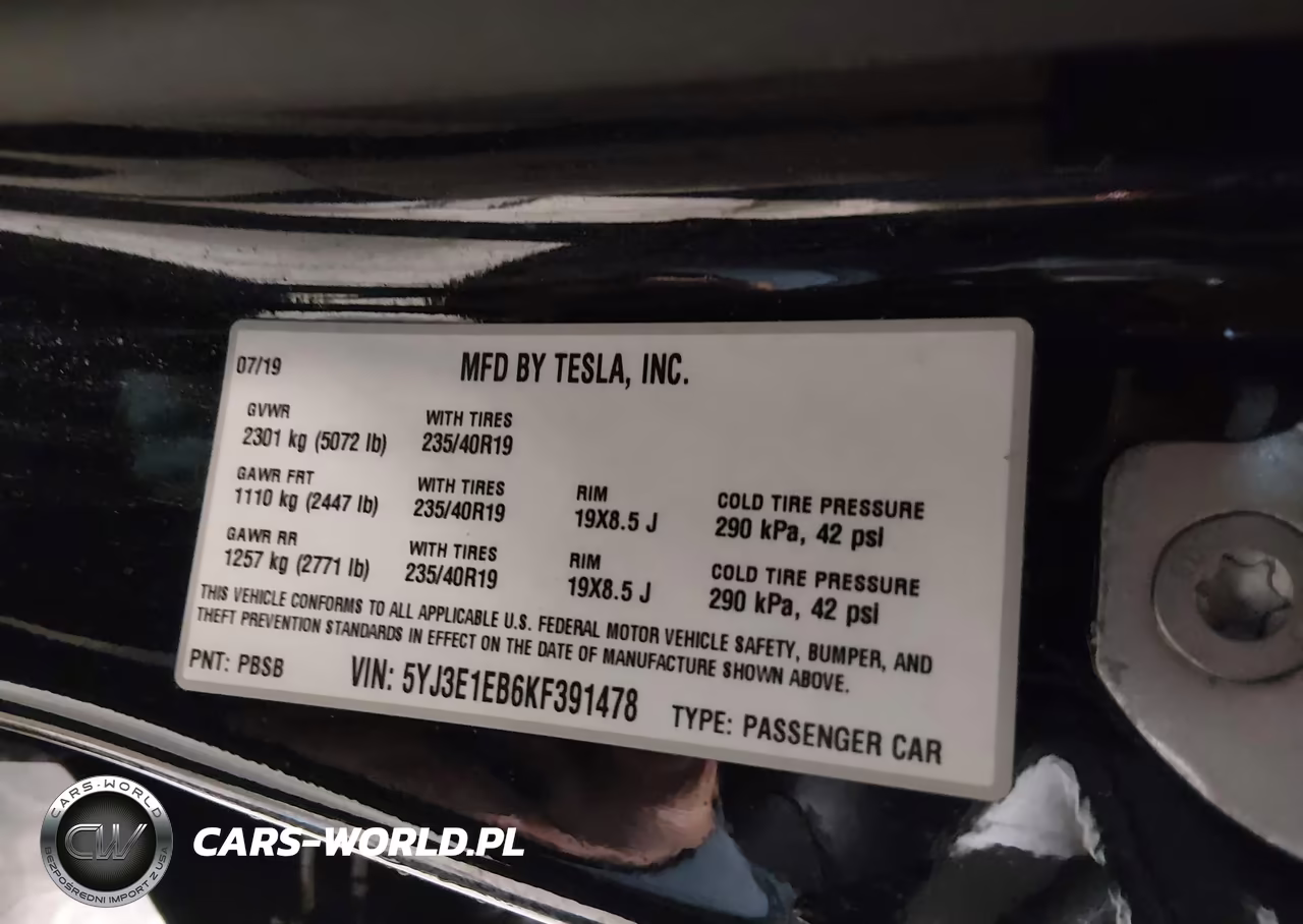 2019 Tesla Model 3 Long Range-Performance VIN:5YJ3E1EB6KF391478 - 9