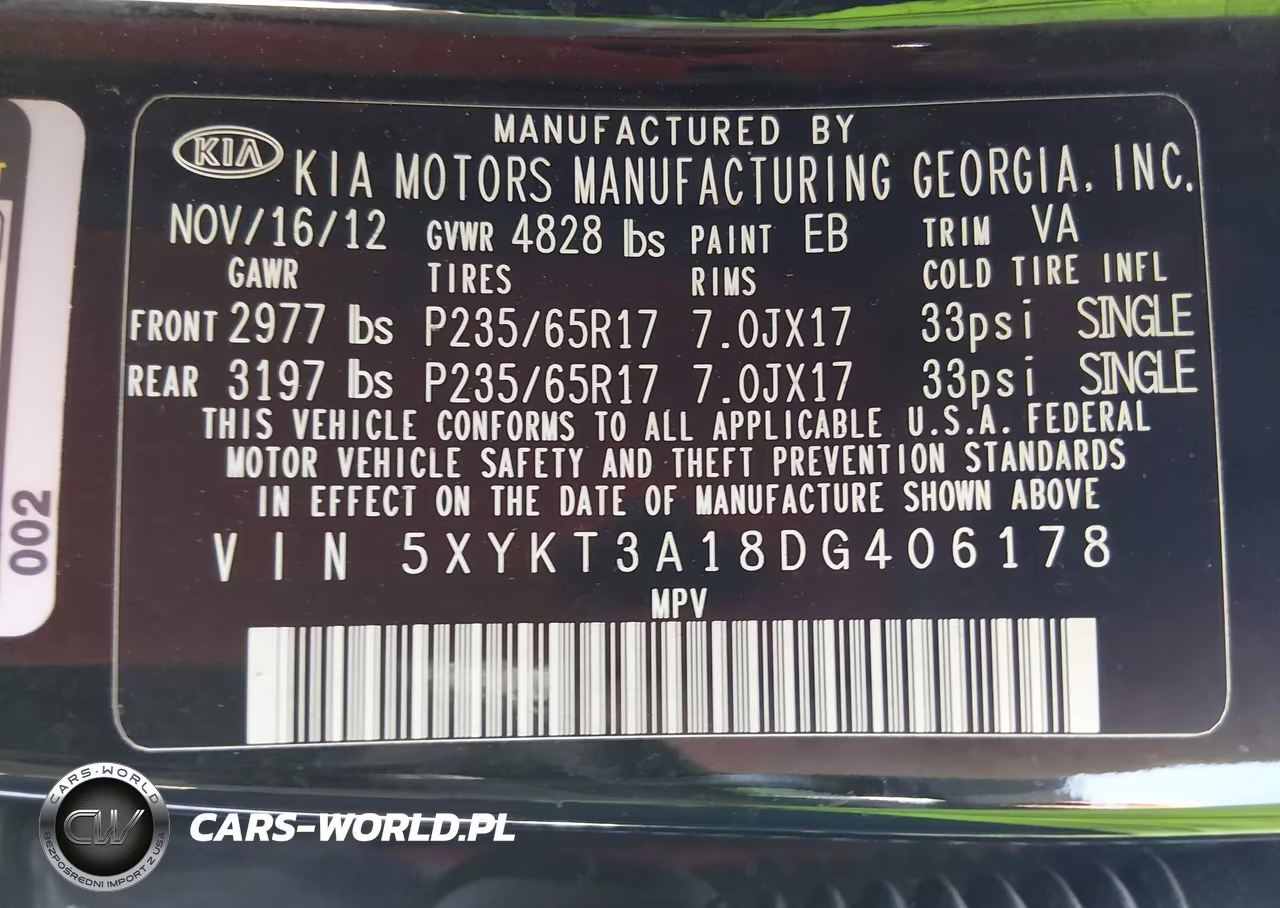 2013 Kia Sorento Lx VIN:5XYKT3A18DG406178 - 9