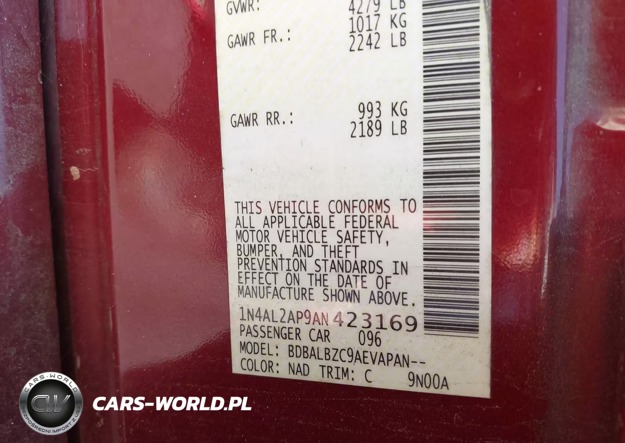 2010 Nissan Altima 2.5 S VIN:1N4AL2AP9AN423169 - 9