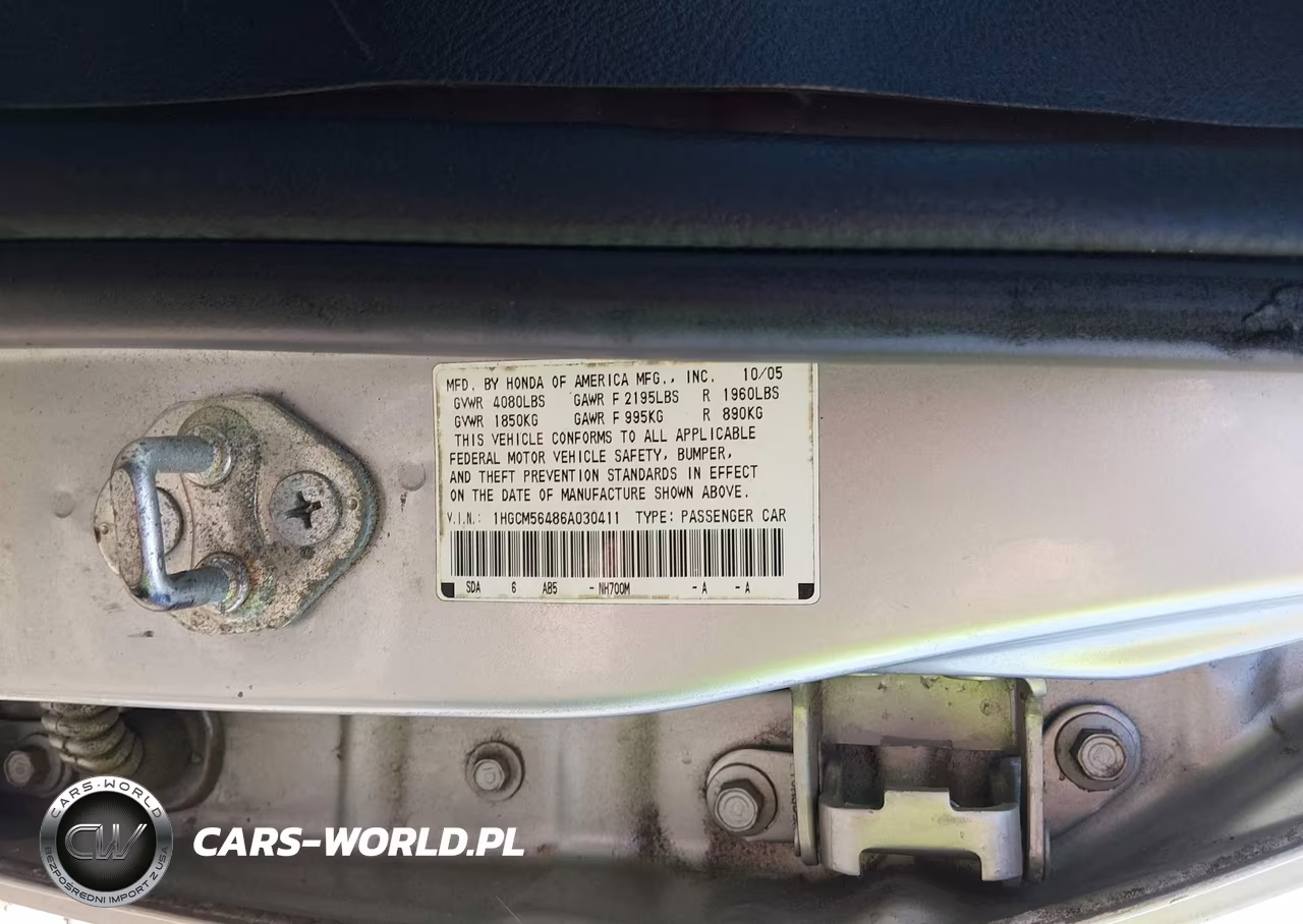 2006 Honda Accord 2.4 Lx VIN:1HGCM56486A030411 - 9