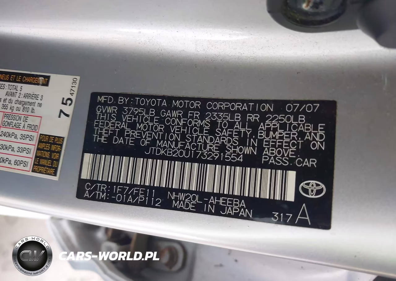 2007 Toyota Prius VIN:JTDKB20U173291554 - 9