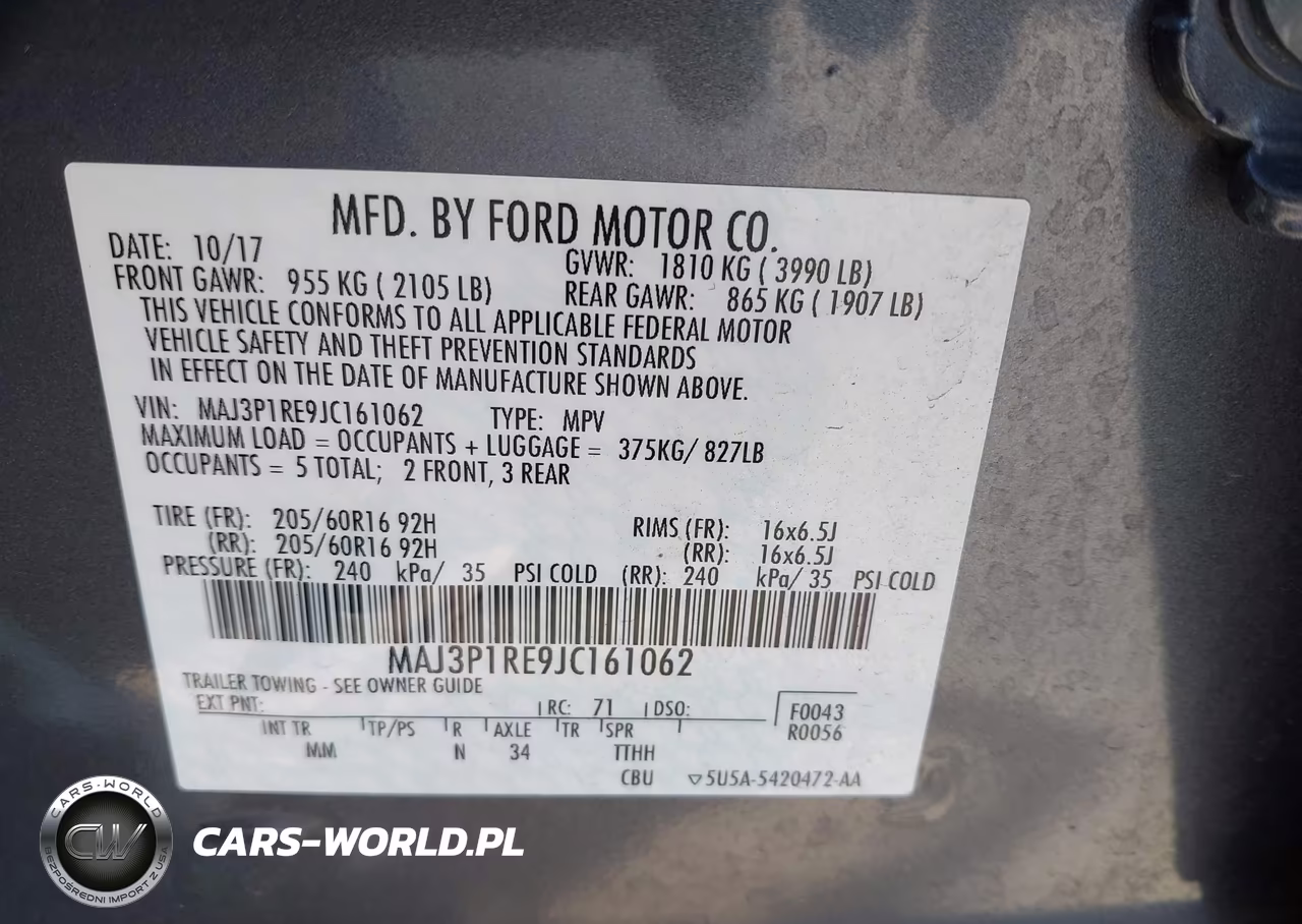 2018 Ford Ecosport S VIN:MAJ3P1RE9JC161062 - 9