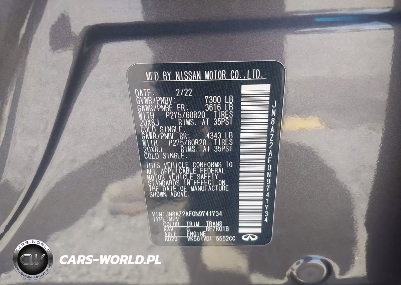 2022 Infiniti Qx80 Luxe VIN:JN8AZ2AF0N9741734 - 9